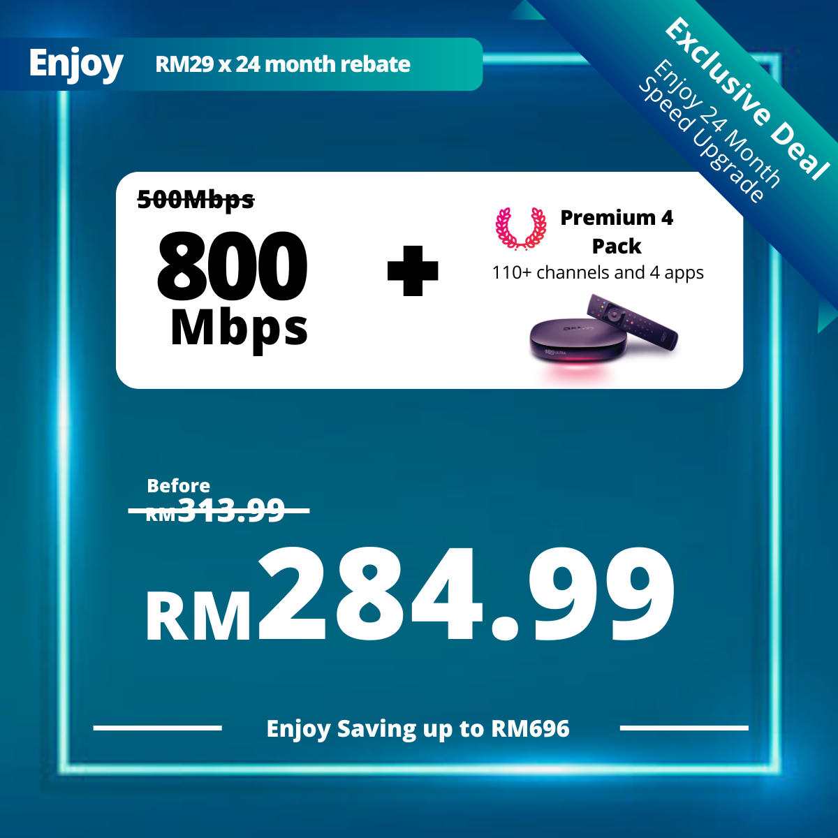 Astro Fibre 500 Mbps + Premium Pack 4