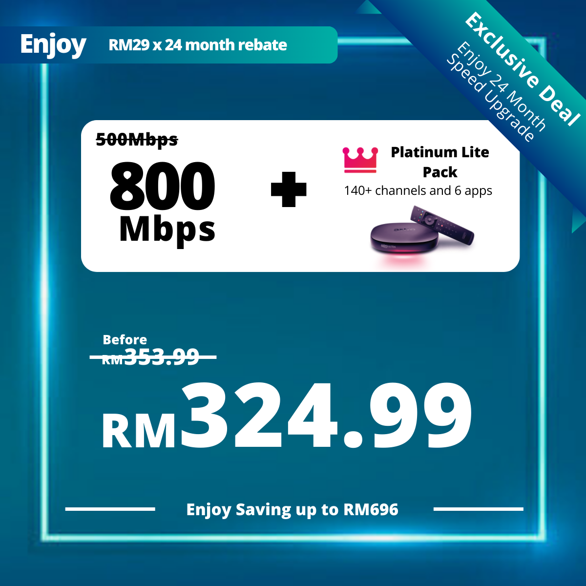 Astro Fibre 500 Mbps + Platinum Lite Pack