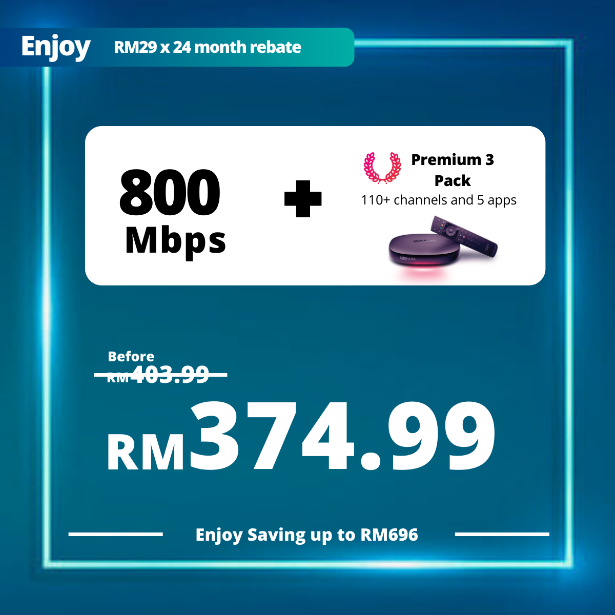 Astro Fibre 800 Mbps + Premium Pack 3