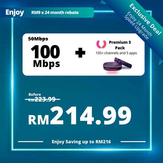 Astro Fibre 50 Mbps + Premium Pack 5