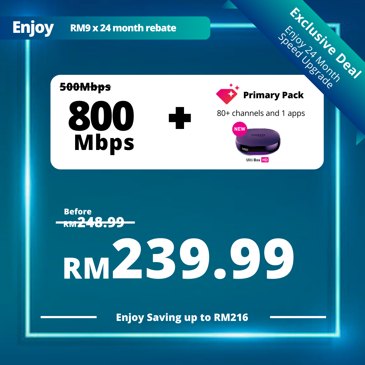 Astro Fibre 500 Mbps + Primary Pack